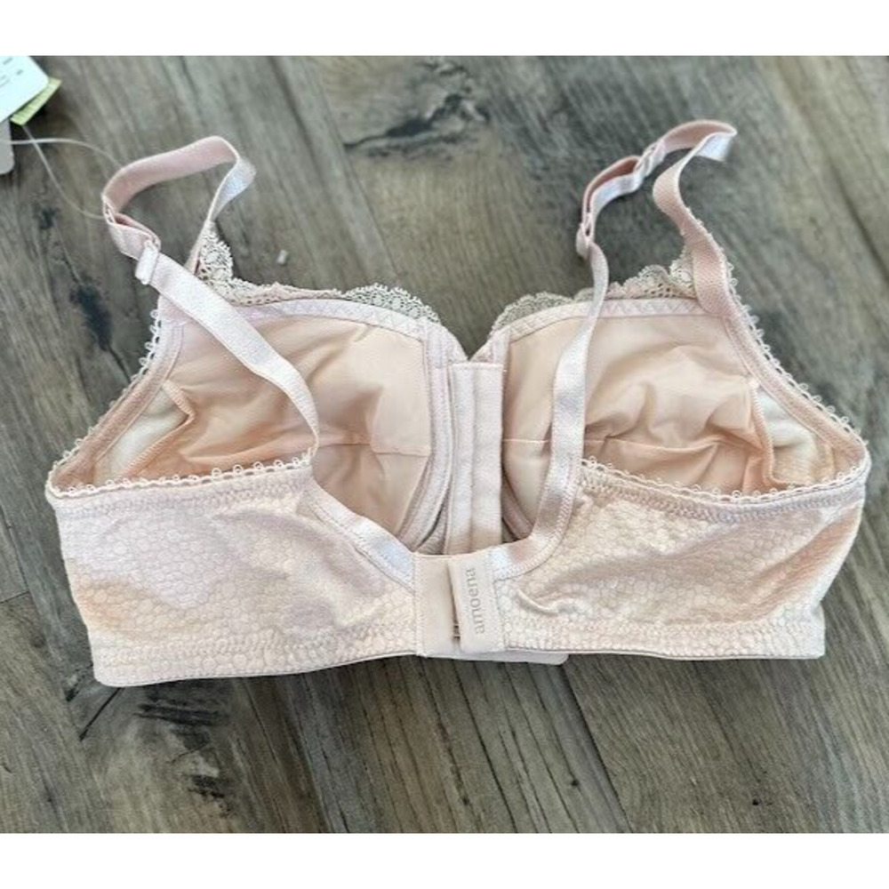 Amoena Ellen Wirefree Mastectomy Bra Size 32A Rose Nude Front and Back Close - Picture 9 of 13